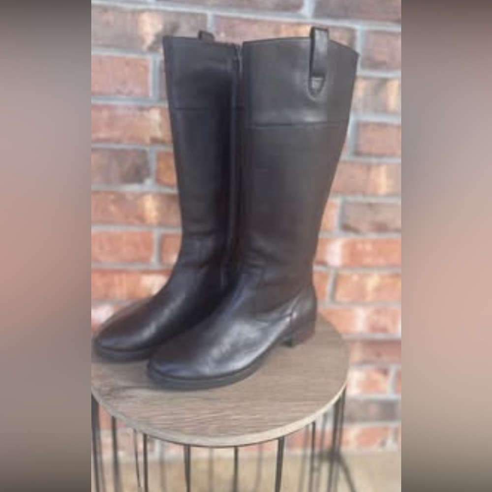 Ralph Lauren Polo Chocolate Brown Leather Calf Length Boots